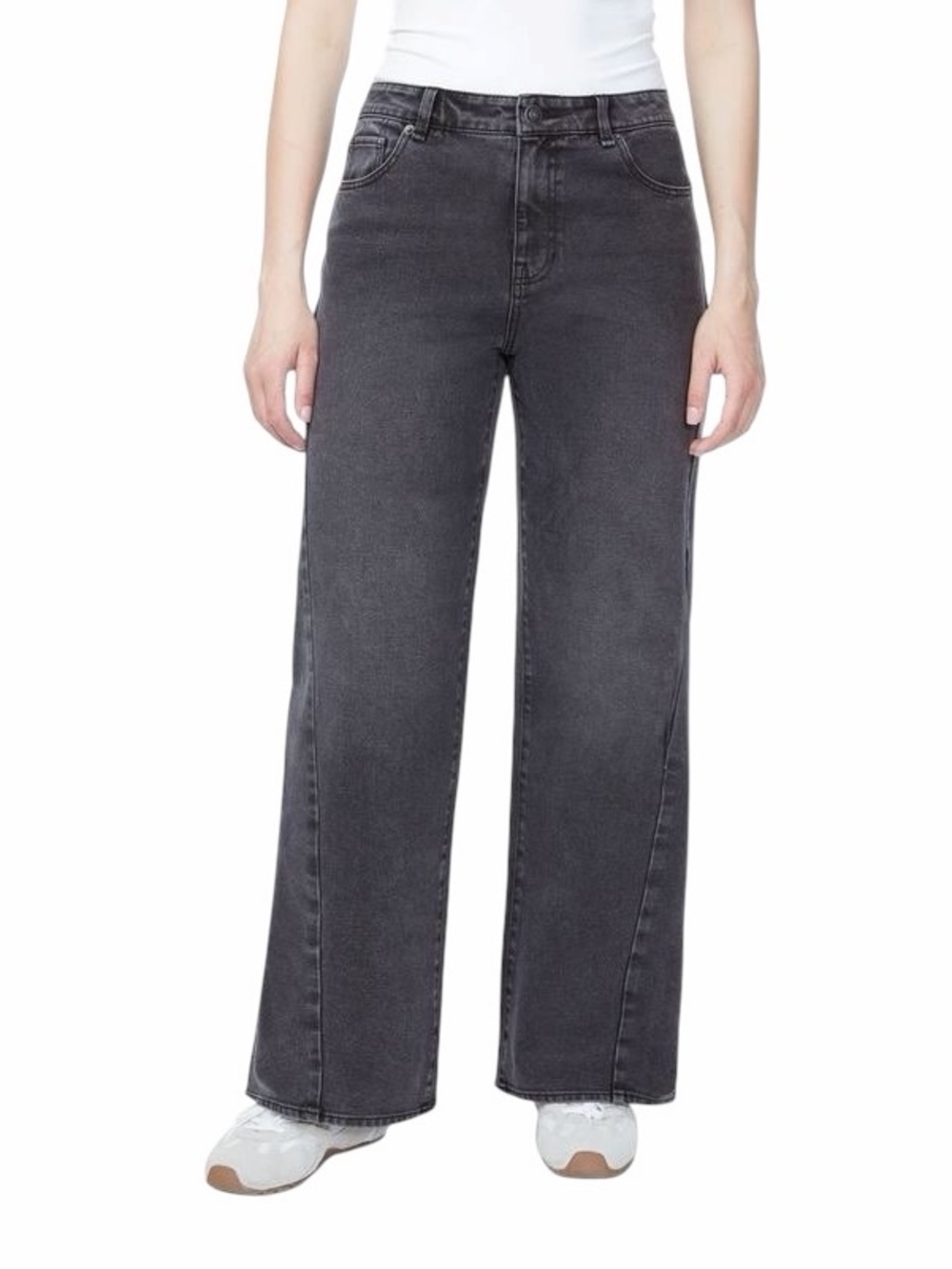 NWT Hudson Los Angeles Seamed Wide Leg Jeans Size 10 Black Wash Premium Denim